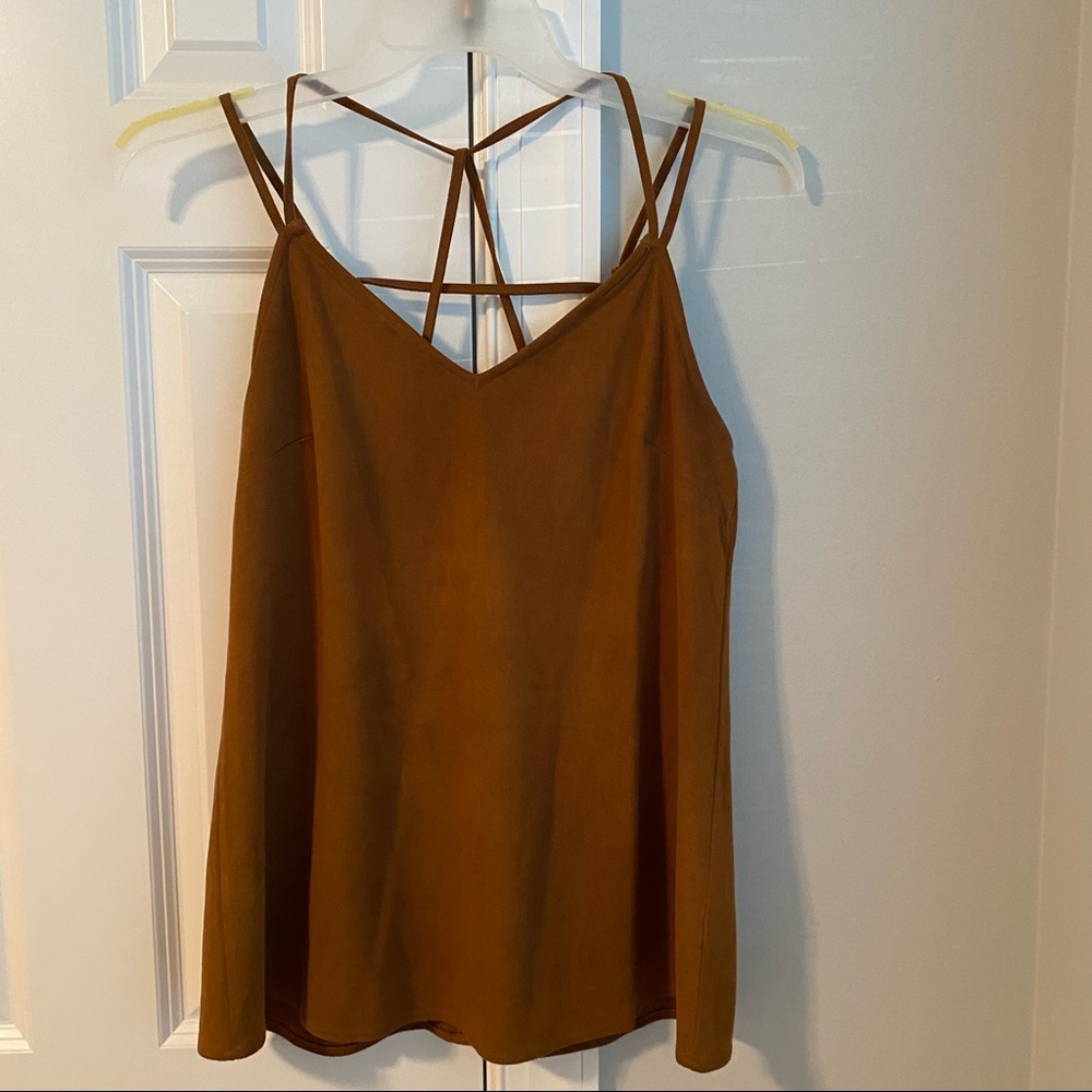 Faux suede top